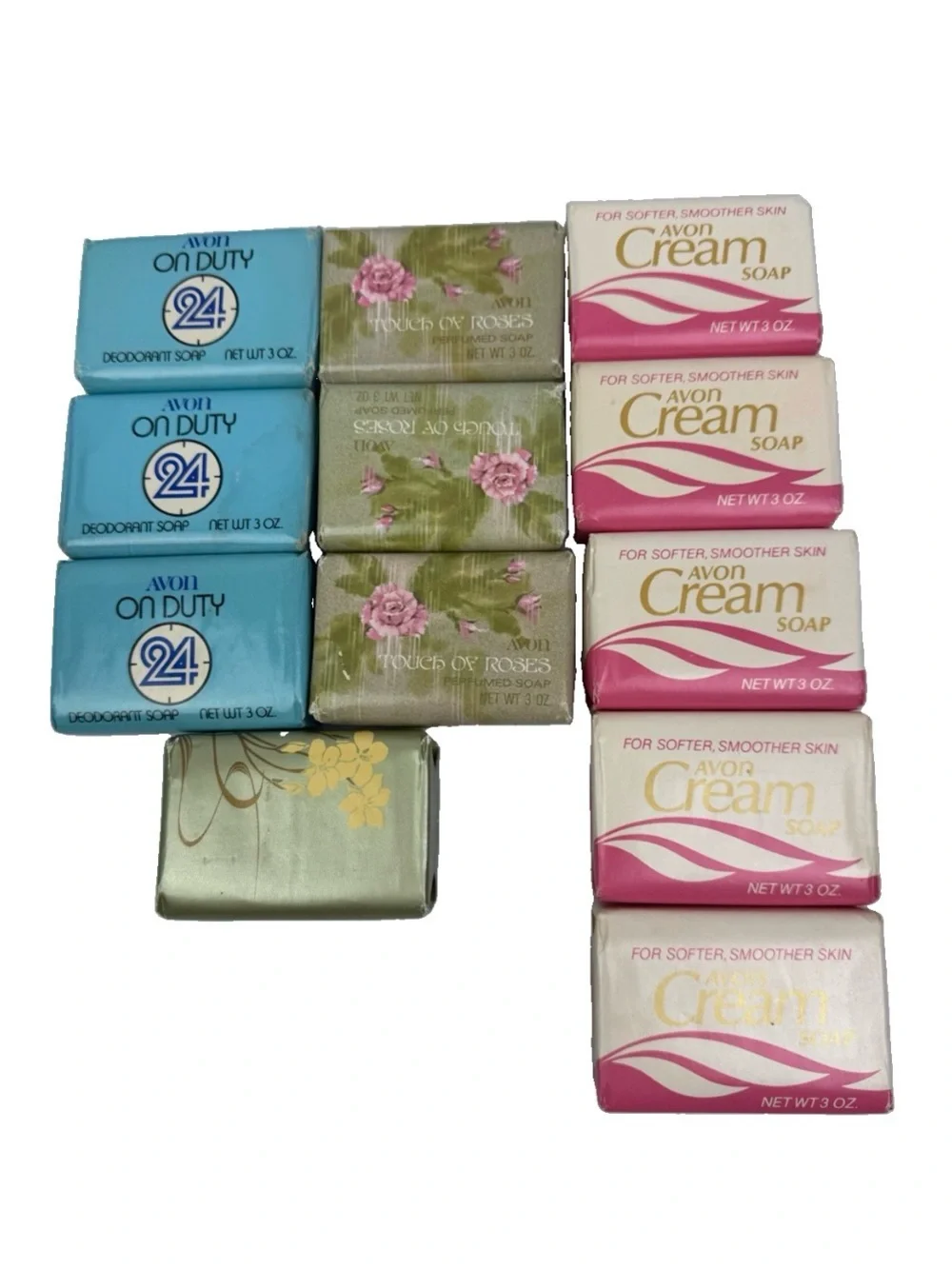 VTG Lot Of 12 Avon Soap Bar -On Duty 24, Cream Soap, Touch Of Roses, Wild Jasmin